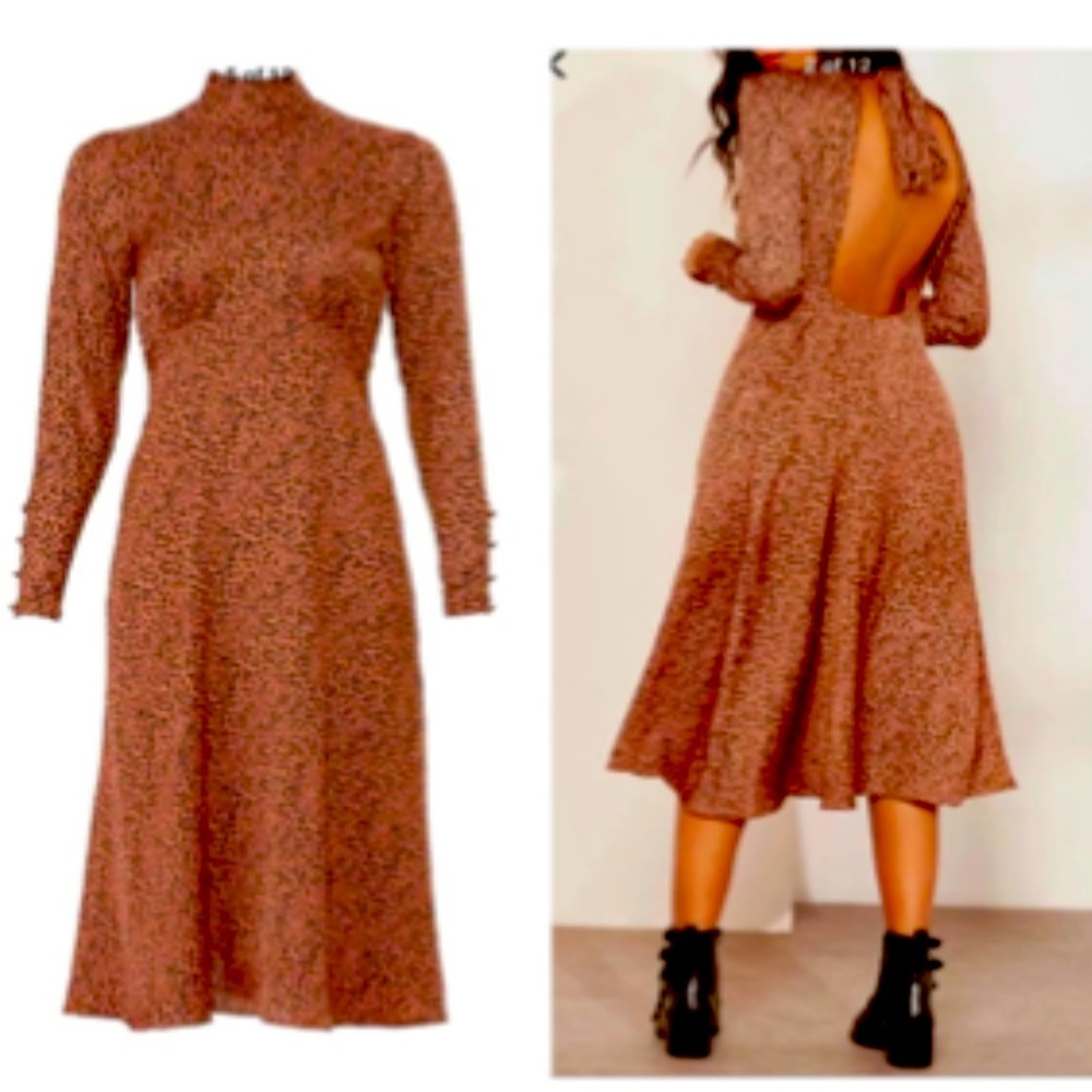 Free People leopard backless dress